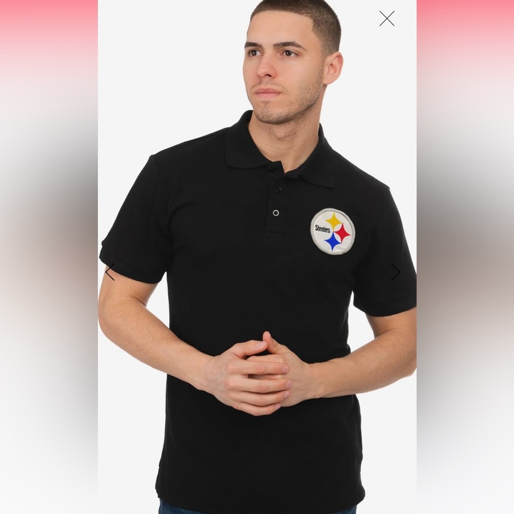 FOCO NFL Pittsburgh Steelers Black Polo Shirt Size XL NWT